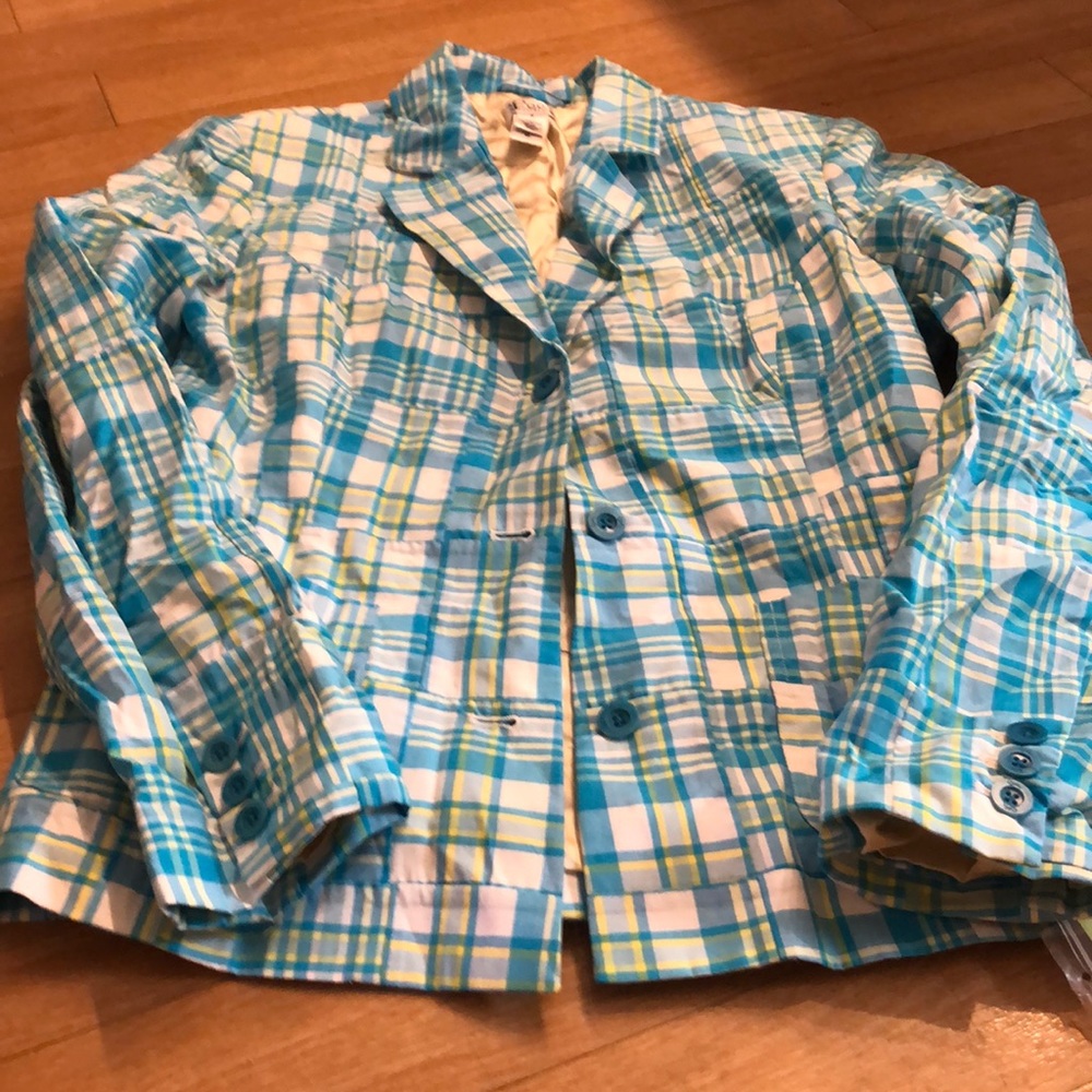 NWT beautiful Lilly Pulitzer plaid blazer sz 8